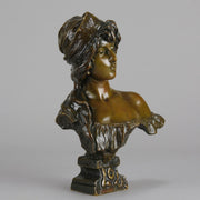 Lola by Emmanuel Villanis a stunning Art Nouveau bronze bust depicting the character "Lola" modelled in the midst of an inquisitive look