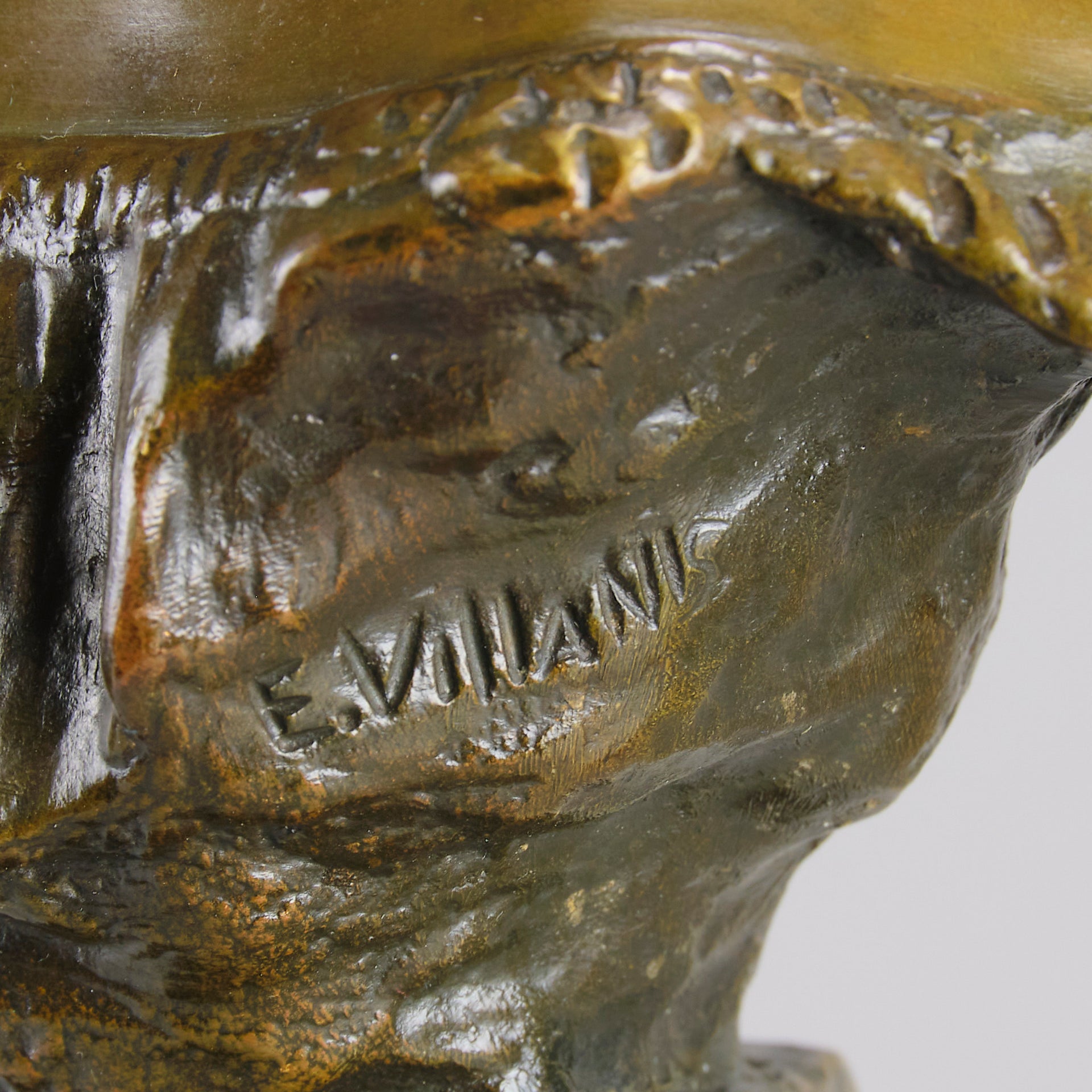 Lola by Emmanuel Villanis a stunning Art Nouveau bronze bust depicting the character "Lola" modelled in the midst of an inquisitive look