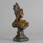 Art Nouveau Bust - Emmanuel Villanis - Salammbo - Antique Bronze - Bronze statues for sale - Bronze sculptures for sale - Antique bronze statues - Hickmet Fine Arts