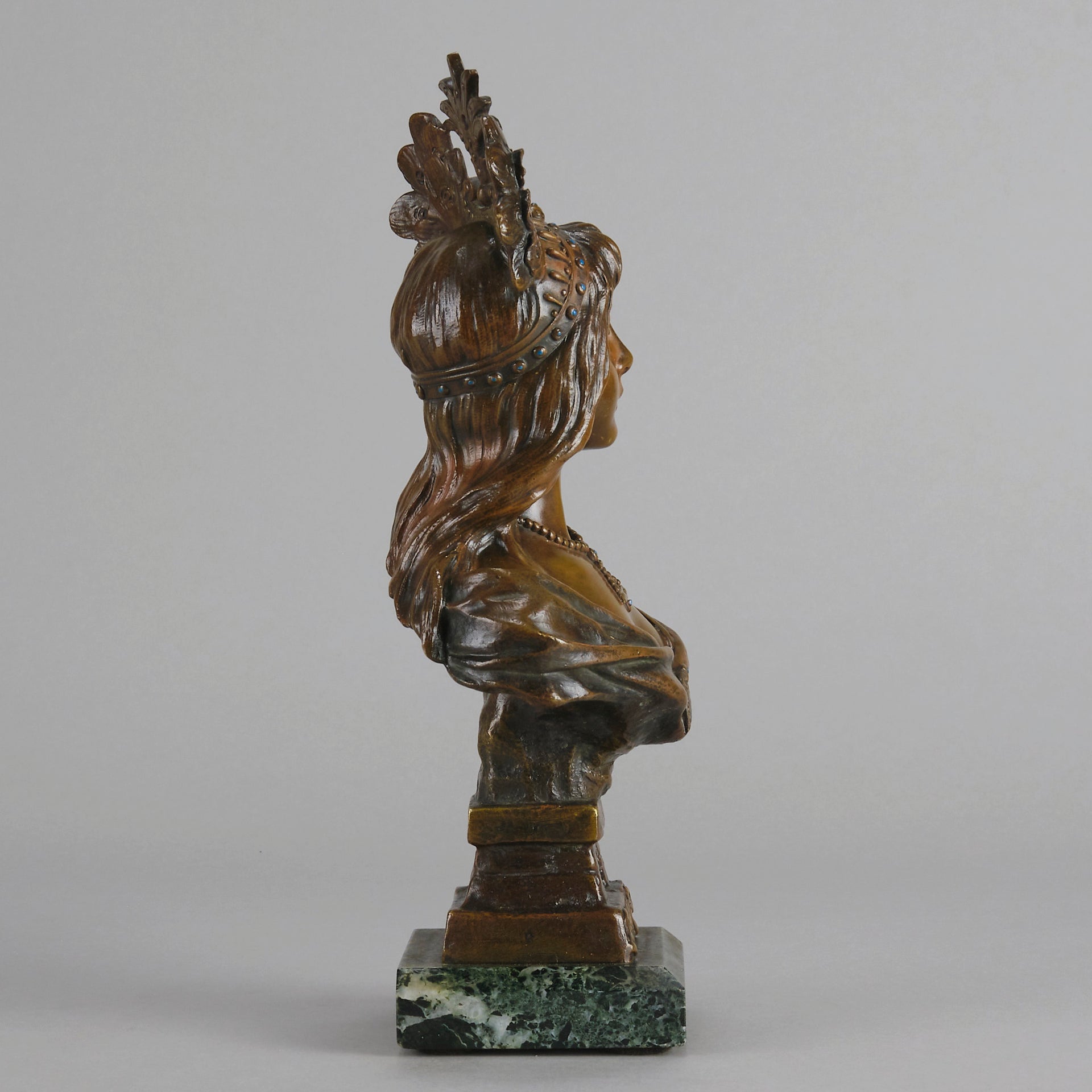 Art Nouveau Bust - Emmanuel Villanis - Salammbo - Antique Bronze - Bronze statues for sale - Bronze sculptures for sale - Antique bronze statues - Hickmet Fine Arts