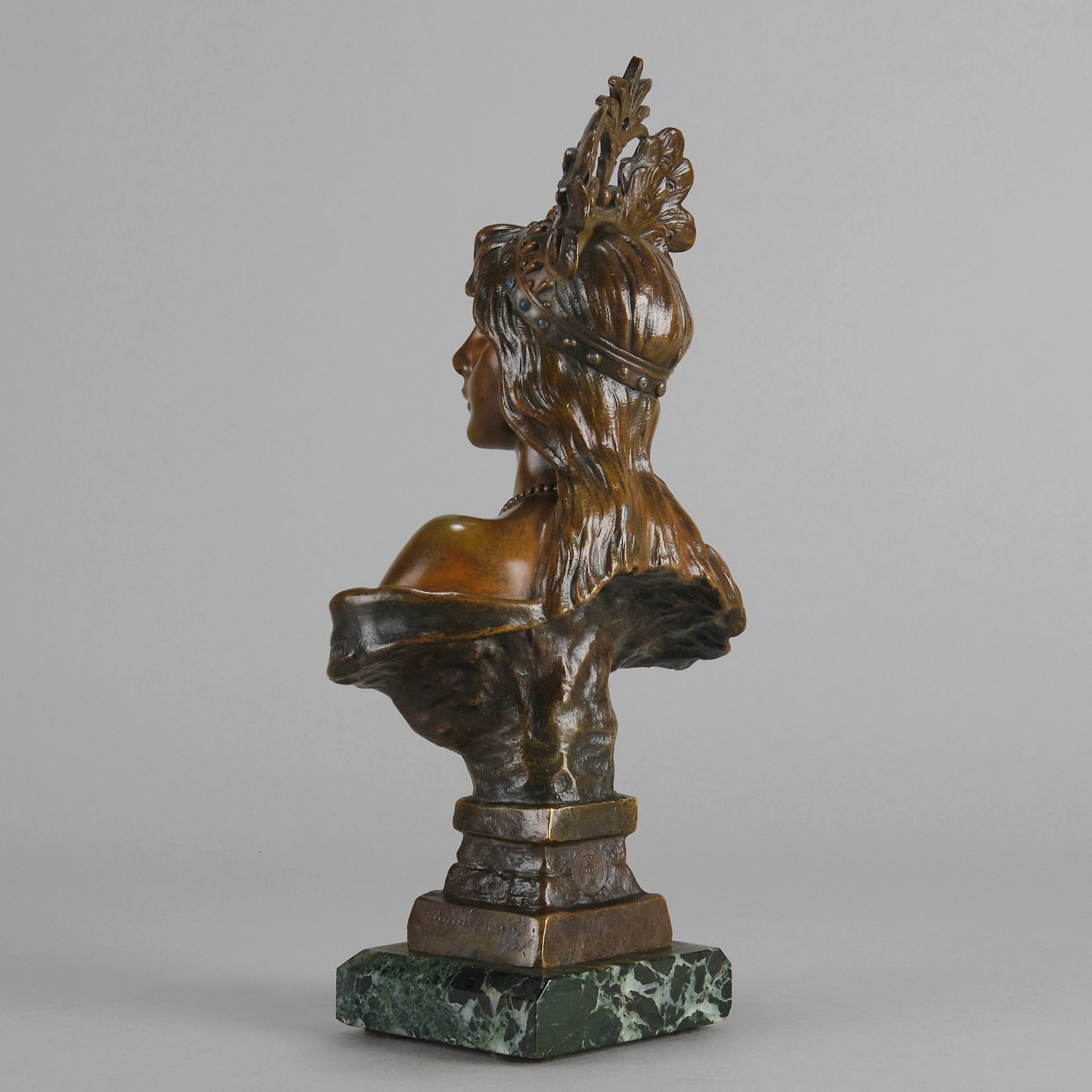 Art Nouveau Bust - Emmanuel Villanis - Salammbo - Antique Bronze - Bronze statues for sale - Bronze sculptures for sale - Antique bronze statues - Hickmet Fine Arts