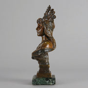 Art Nouveau Bust - Emmanuel Villanis - Salammbo - Antique Bronze - Bronze statues for sale - Bronze sculptures for sale - Antique bronze statues - Hickmet Fine Arts