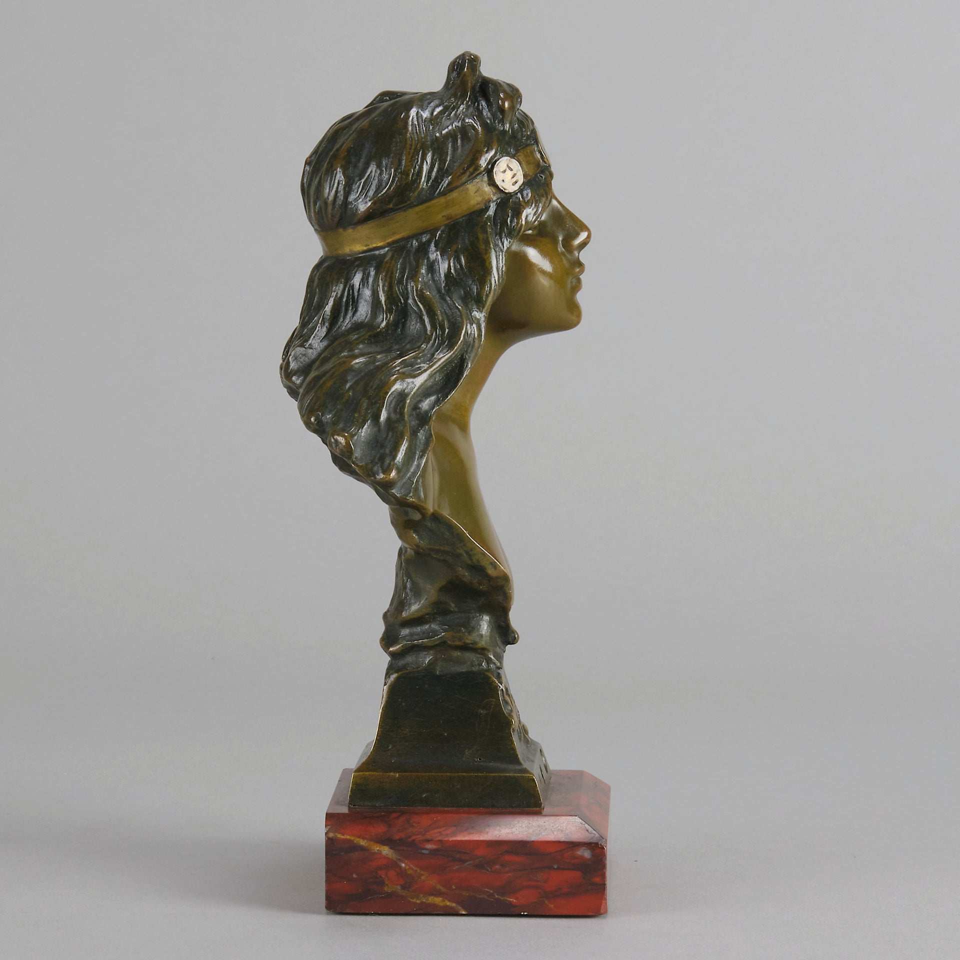 Art Nouveau Bust - Emmanuel Villanis - Salome - Antique Bronze - Bronze statues for sale - Bronze sculptures for sale - Antique bronze statues - Hickmet Fine Arts 