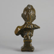 Silvia by Emmanuel Villanis a very fine late 19th Century French bronze bust of an attractive classical maiden modelled in the Art Nouveau style, with fabulous multi hued patination of brown and a subtle green