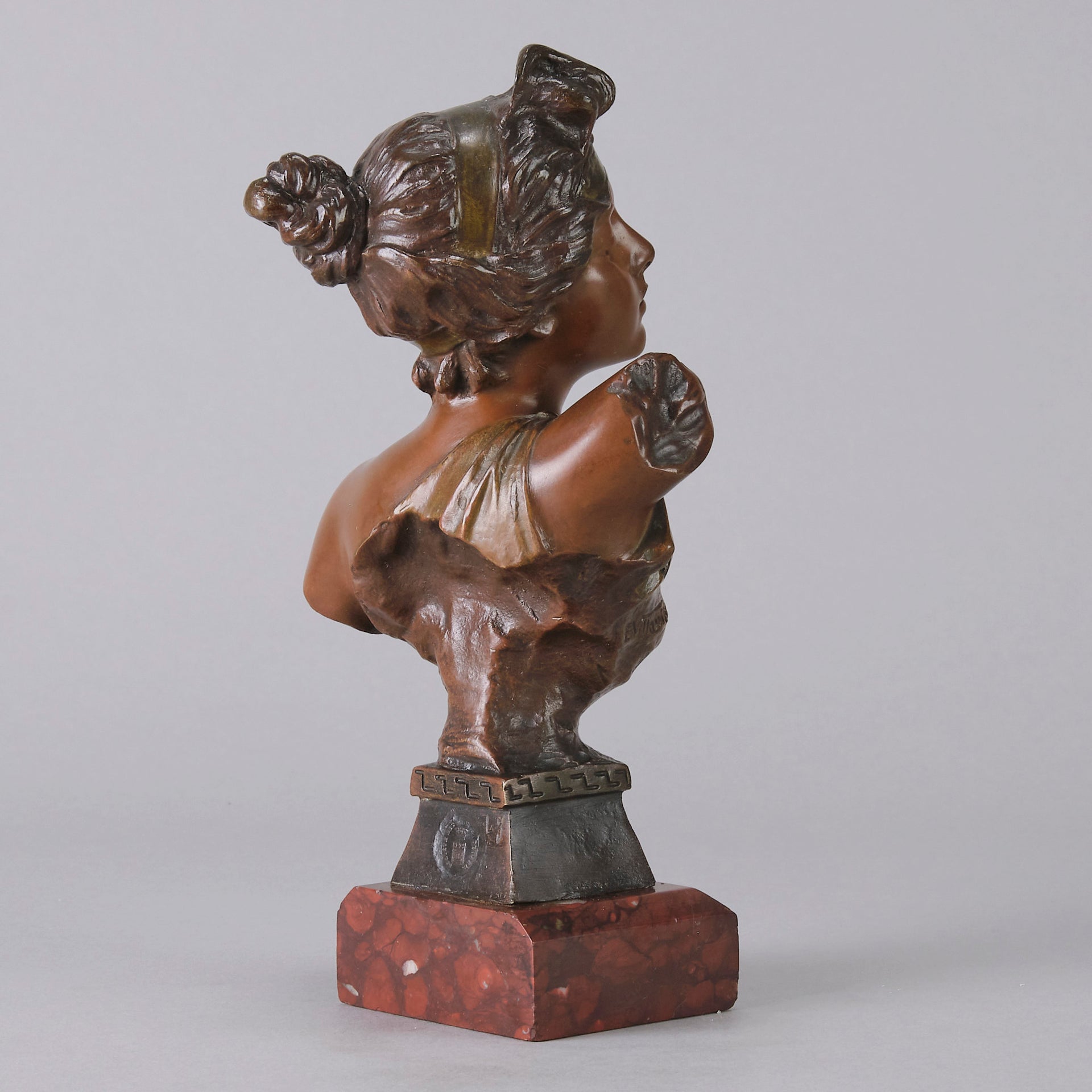 Art Nouveau Bust - Emmanuel Villanis - THAÏS - Antique Bronze - Bronze statues for sale - Bronze sculptures for sale - Antique bronze statues - Hickmet Fine Arts