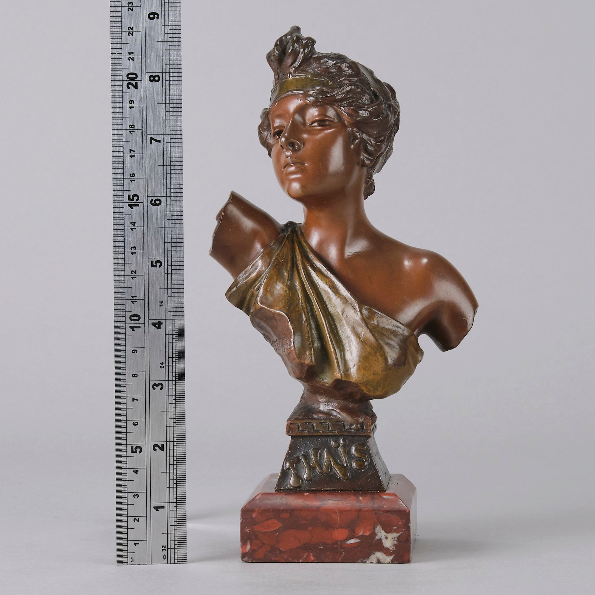 Art Nouveau Bust - Emmanuel Villanis - THAÏS - Antique Bronze - Bronze statues for sale - Bronze sculptures for sale - Antique bronze statues - Hickmet Fine Arts