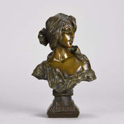 Villanis Cendrillon Art Nouveau Bronze Bust 