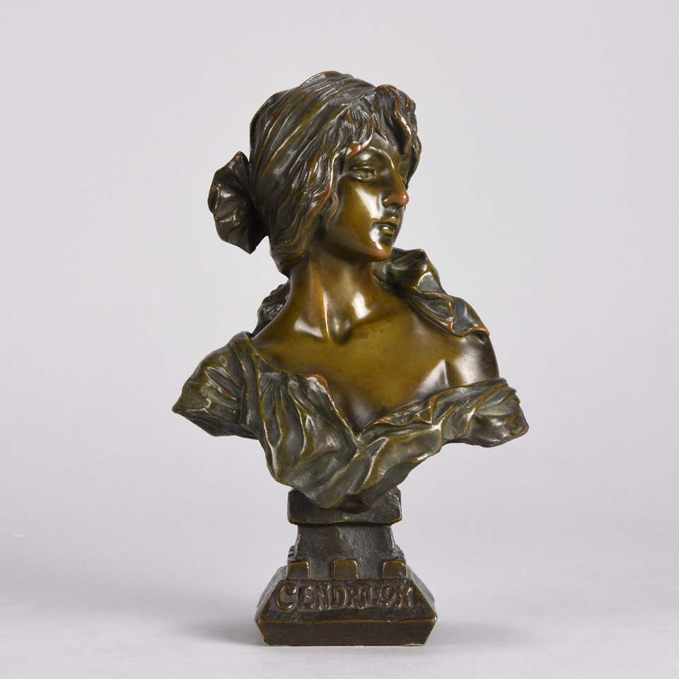 Villanis Cendrillon Art Nouveau Bronze Bust 