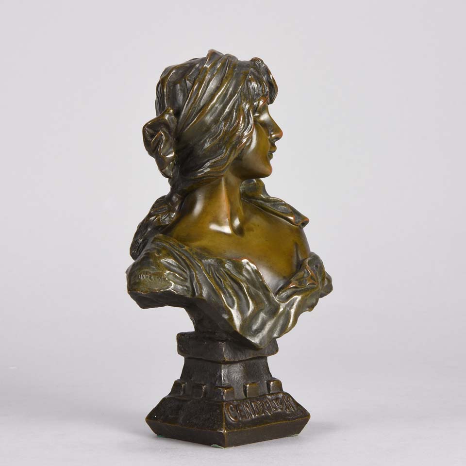 Villanis Cendrillon Art Nouveau Bronze Bust 