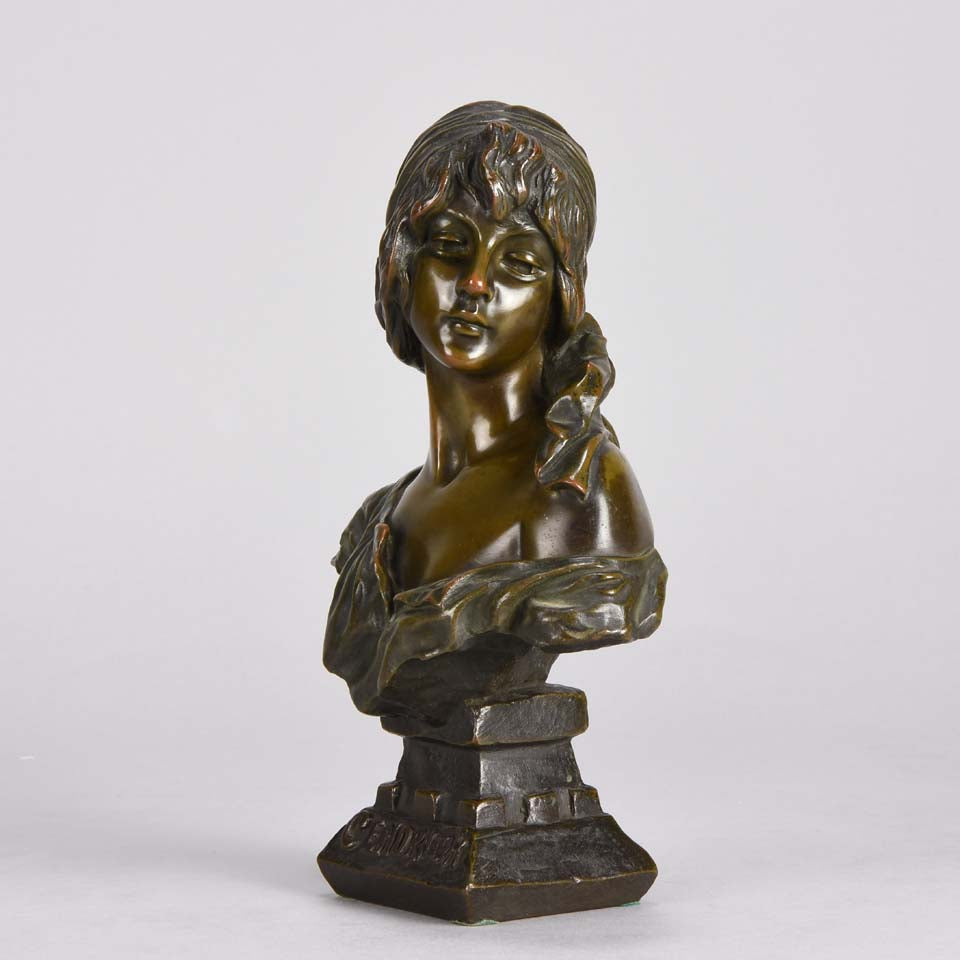 Cendrillon E.Villanis シンデレラ胸像 検）大理石像石膏像 Emmanuel Villanis Cendrillon - Art Nouveau Bust - Hickmet Fine Arts