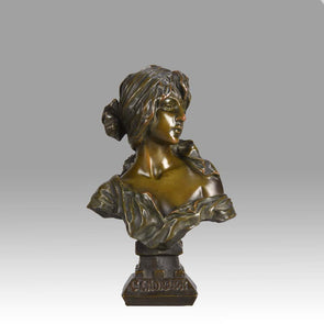 Villanis Cendrillon Art Nouveau Bronze Bust 