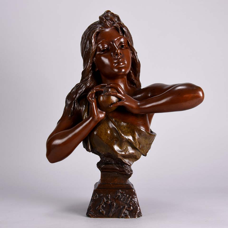 Villanis Fille d'Ève - Art Nouveau Bronze - Hickmet Fine Arts 