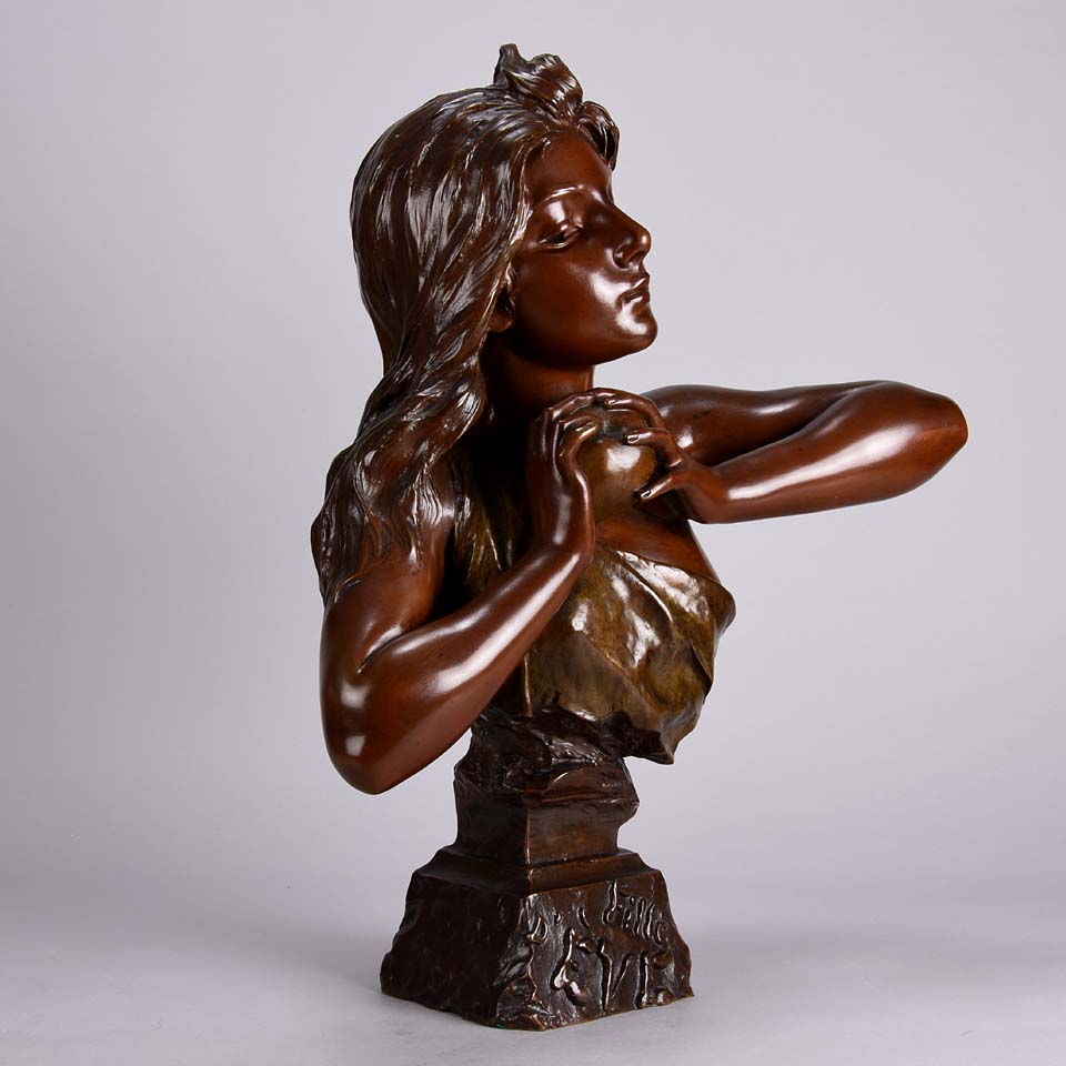 Villanis Fille d'Ève - Art Nouveau Bronze - Hickmet Fine Arts 