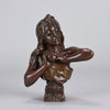 Villanis Fille D'Eve - Art Nouveau Bronze Bust - Hickmet Fine Arts