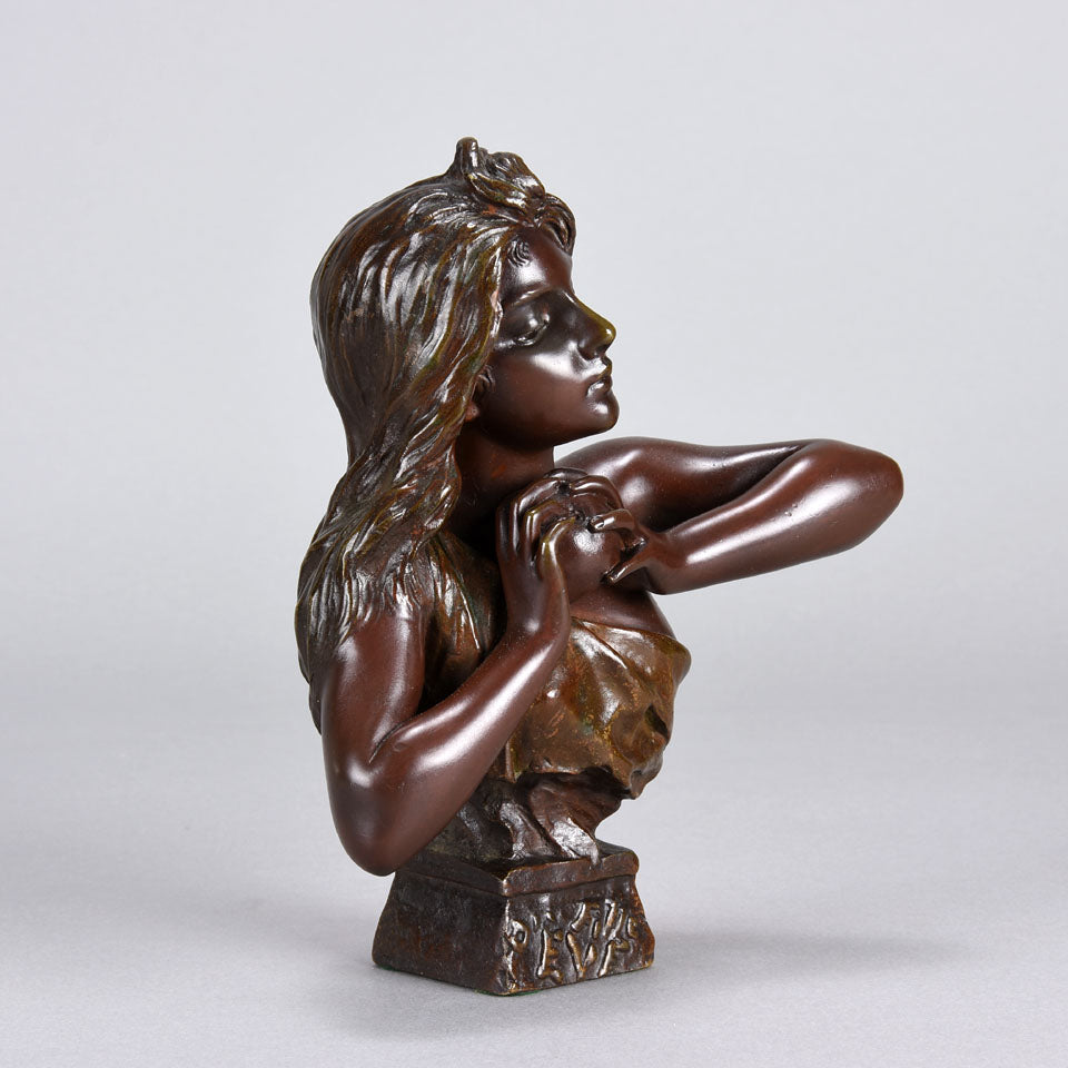 Villanis Fille D'Eve - Art Nouveau Bronze Bust - Hickmet Fine Arts