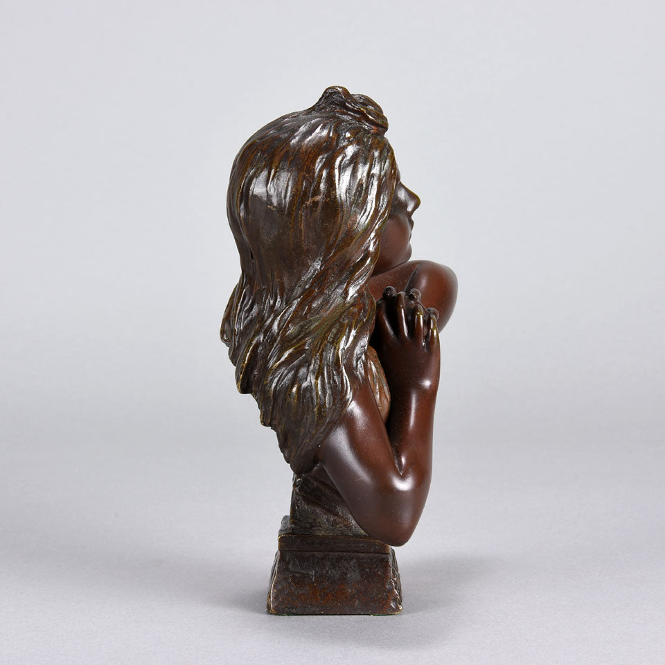 Villanis Fille D'Eve - Art Nouveau Bronze Bust - Hickmet Fine Arts