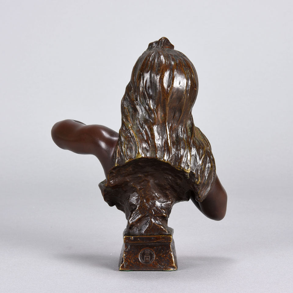 Villanis Fille D'Eve - Art Nouveau Bronze Bust - Hickmet Fine Arts