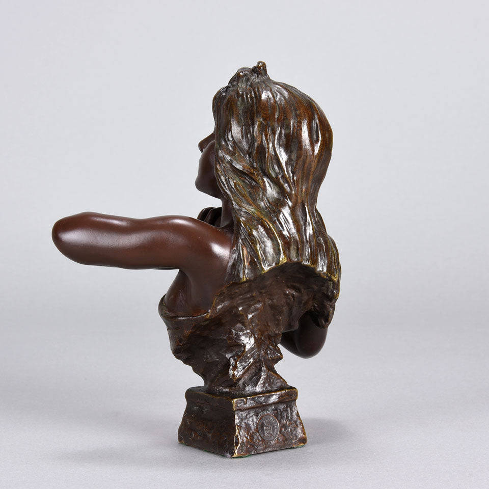 Villanis Fille D'Eve - Art Nouveau Bronze Bust - Hickmet Fine Arts