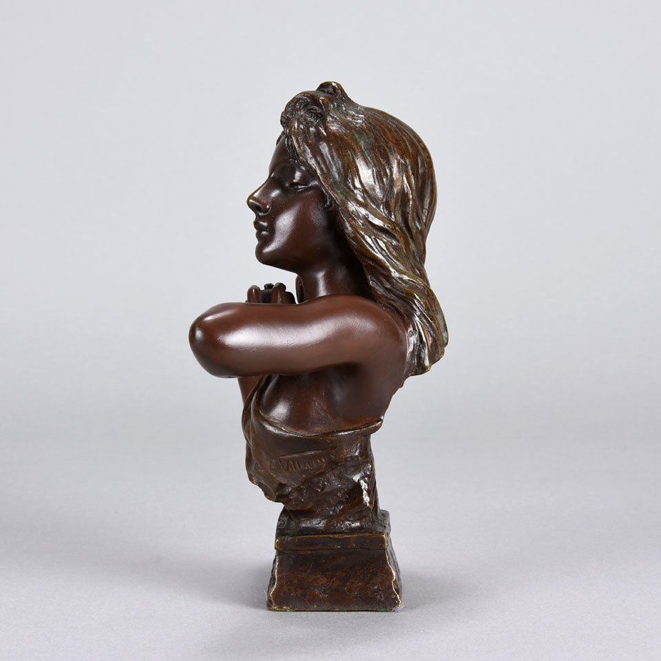 Villanis Fille D'Eve - Art Nouveau Bronze Bust - Hickmet Fine Arts