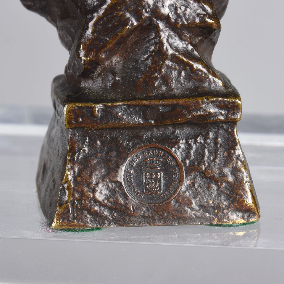 Villanis Fille D'Eve - Art Nouveau Bronze Bust - Hickmet Fine Arts