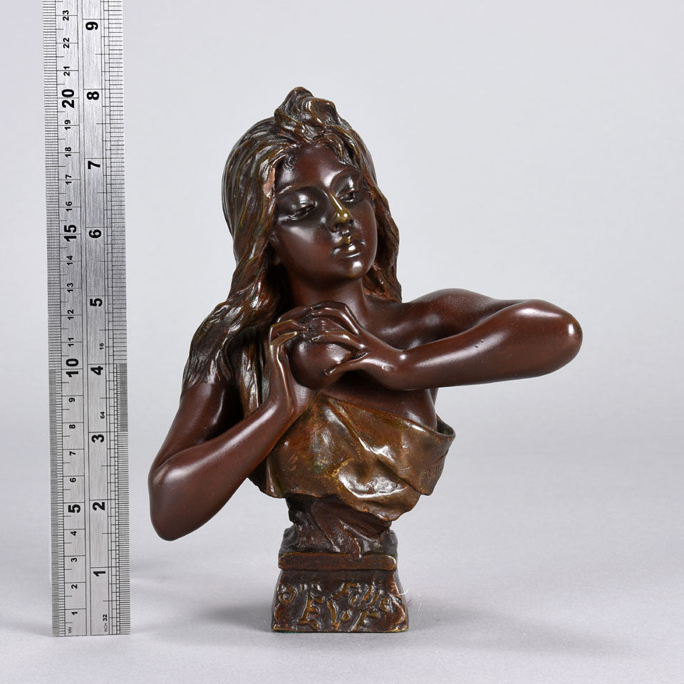 Villanis Fille D'Eve - Art Nouveau Bronze Bust - Hickmet Fine Arts