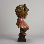 Emmanuel Villanis Javotte Art Nouveau Bronze Bust Emmanuel Villanis Javotte Art Nouveau Bronze Bust 