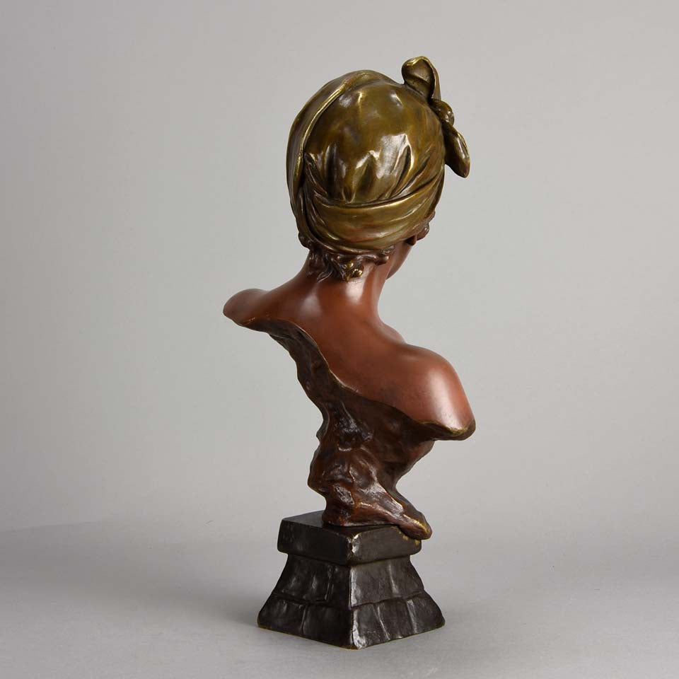 Emmanuel Villanis Javotte Art Nouveau Bronze Bust 