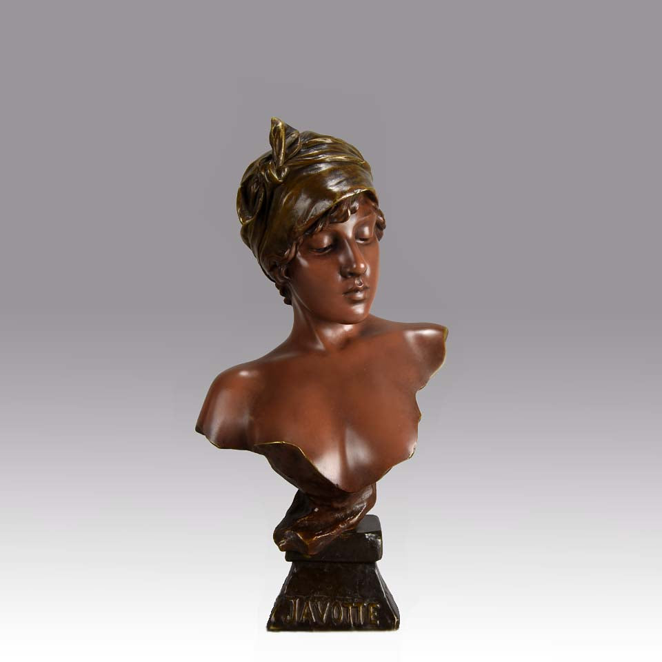 Emmanuel Villanis Javotte Art Nouveau Bronze Bust 