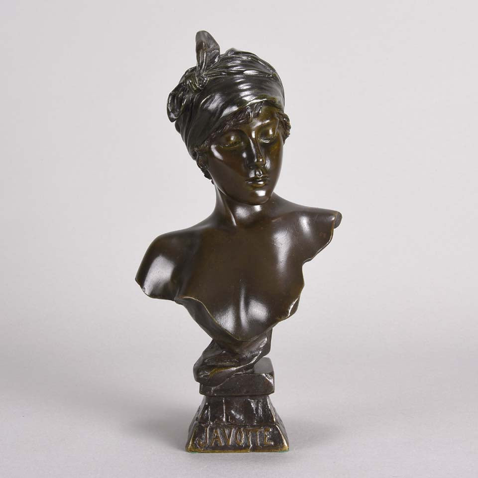 Art Nouveau Bronze Bust by Emmanuel Villanis Javotte