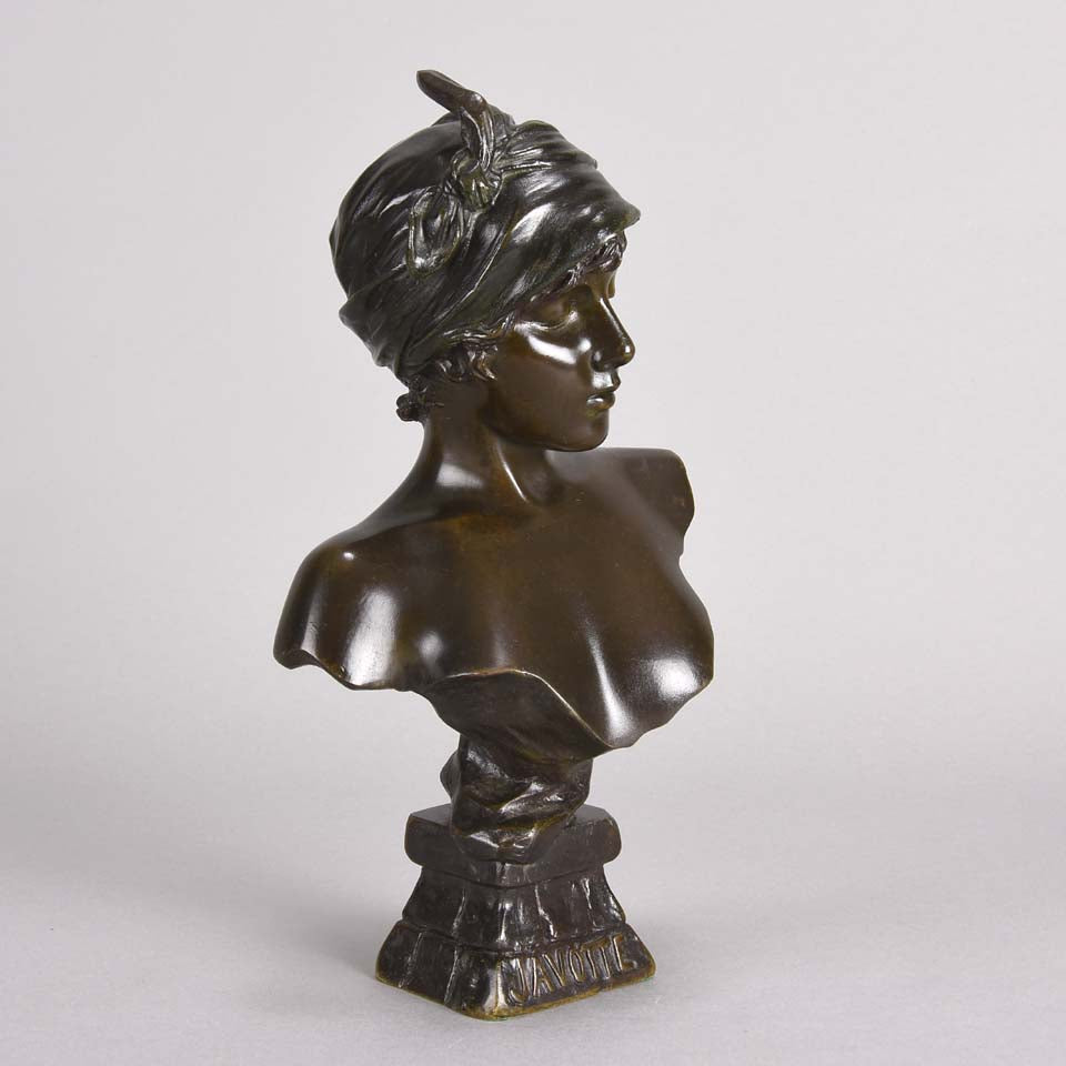 Art Nouveau Bronze Bust by Emmanuel Villanis Javotte