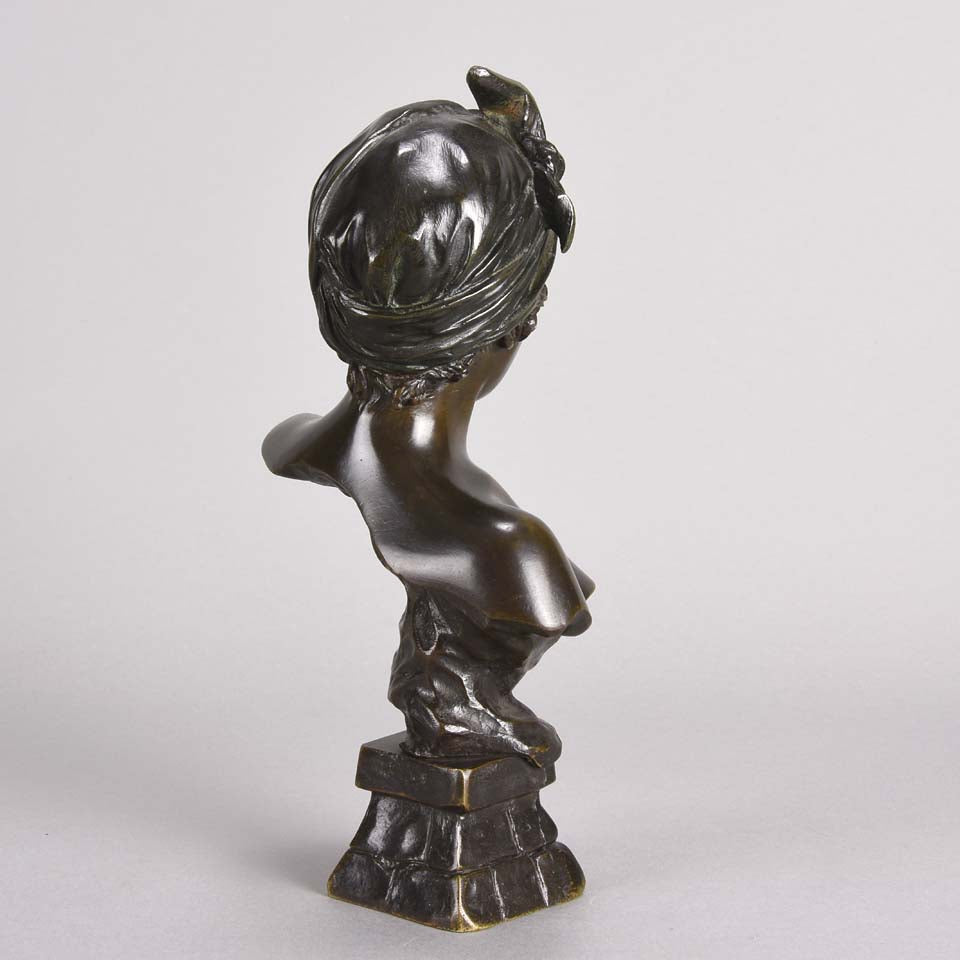 Art Nouveau Bronze Bust by Emmanuel Villanis Javotte