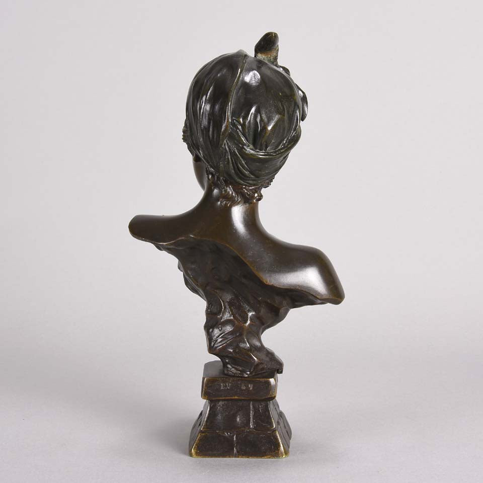 Art Nouveau Bronze Bust by Emmanuel Villanis Javotte