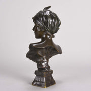 Art Nouveau Bronze Bust by Emmanuel Villanis Javotte
