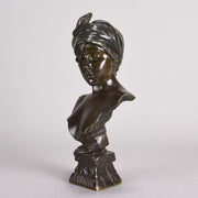 Art Nouveau Bronze Bust by Emmanuel Villanis Javotte