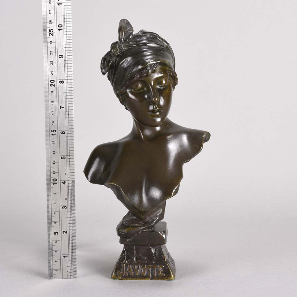 Art Nouveau Bronze Bust by Emmanuel Villanis Javotte