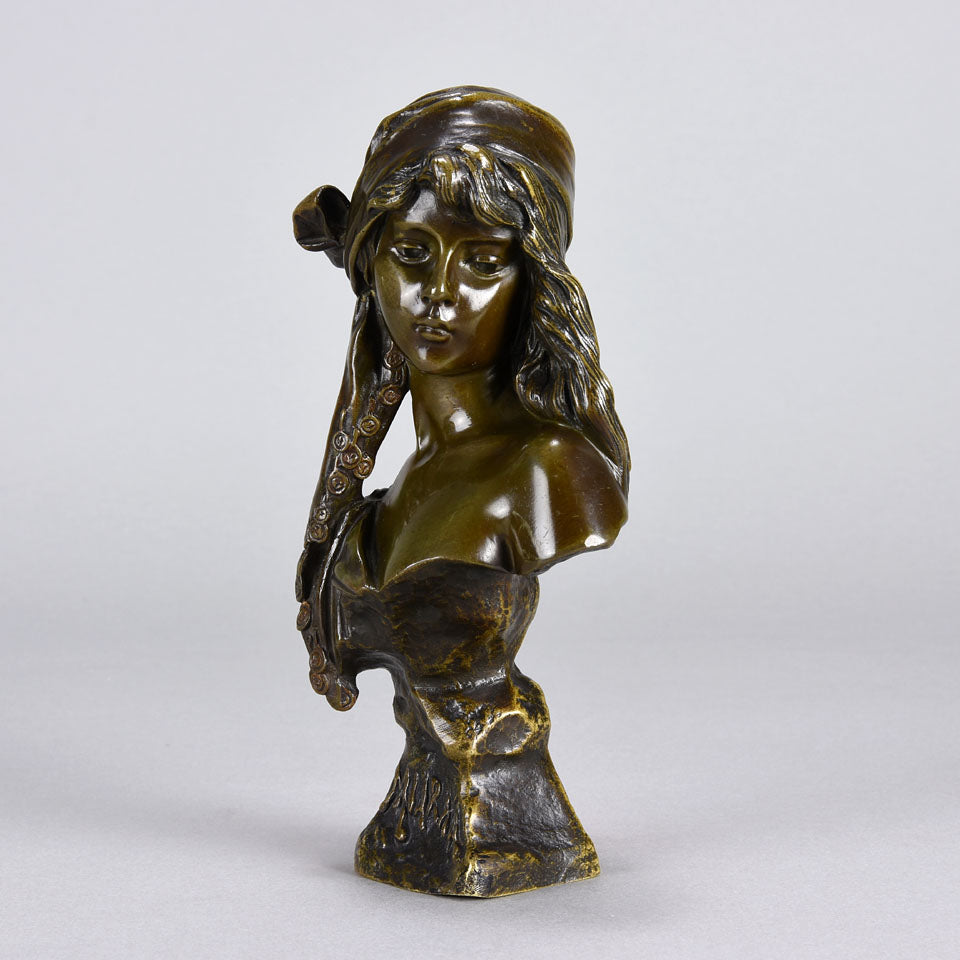 Villanis Miarka - Art Nouveau Bronze Bust - Hickmet Fine Arts