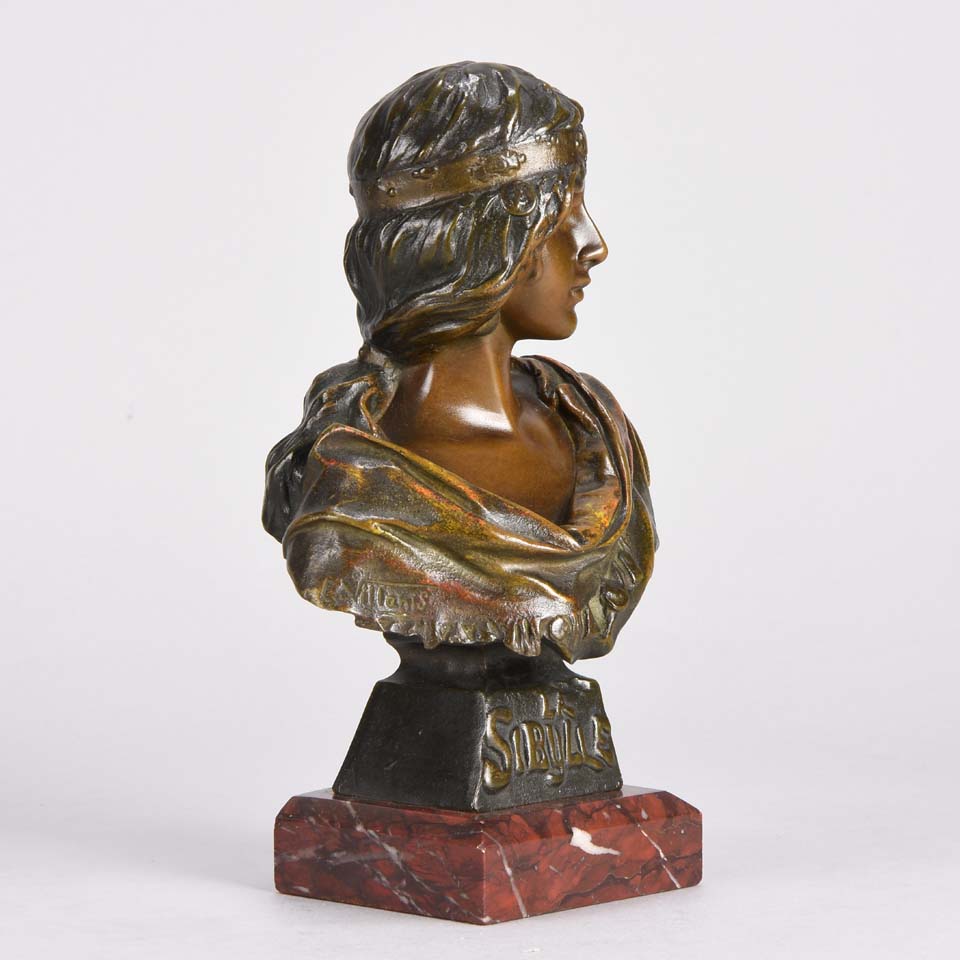 Emmanuel Villanis La Sibylle Art Nouvea Bronze Bust