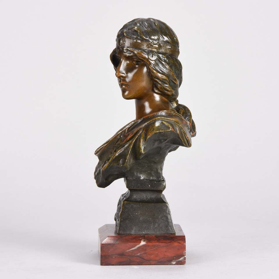 Emmanuel Villanis La Sibylle Art Nouvea Bronze Bust