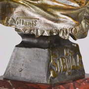Emmanuel Villanis La Sibylle Art Nouvea Bronze Bust