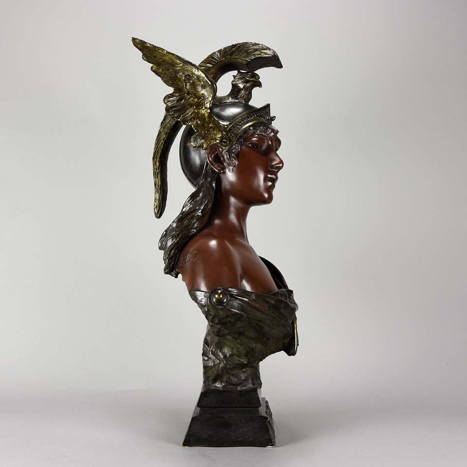 Villanis Walkyrie Art Nouveau Bronze Bust 