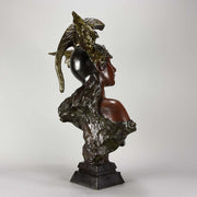 Villanis Walkyrie Art Nouveau Bronze Bust 