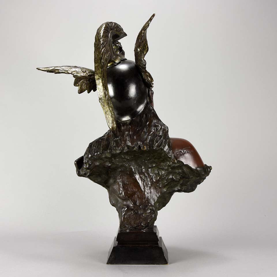 Villanis Walkyrie Art Nouveau Bronze Bust 