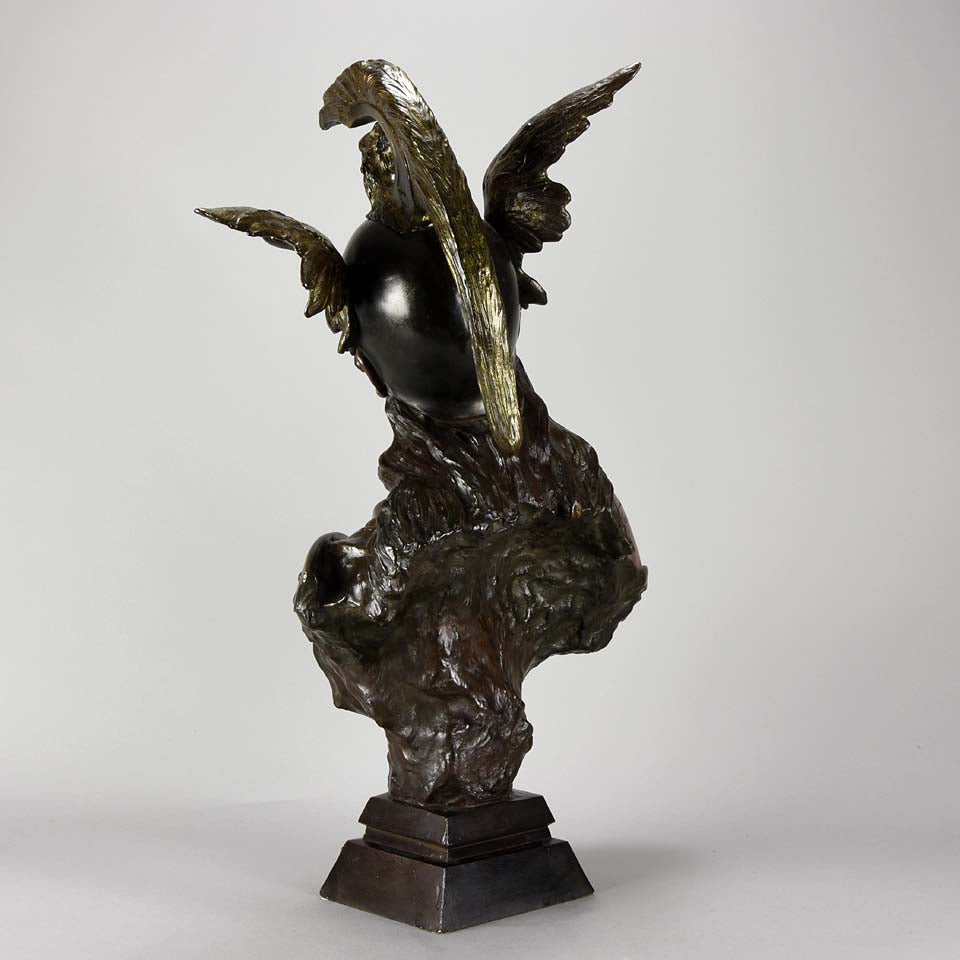 Villanis Walkyrie Art Nouveau Bronze Bust 