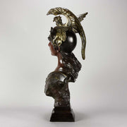 Villanis Walkyrie Art Nouveau Bronze Bust 