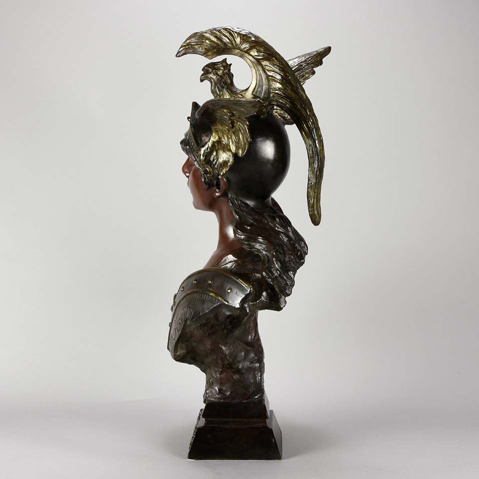 Villanis Walkyrie Art Nouveau Bronze Bust 