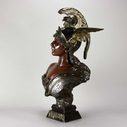 Villanis Walkyrie Art Nouveau Bronze Bust 