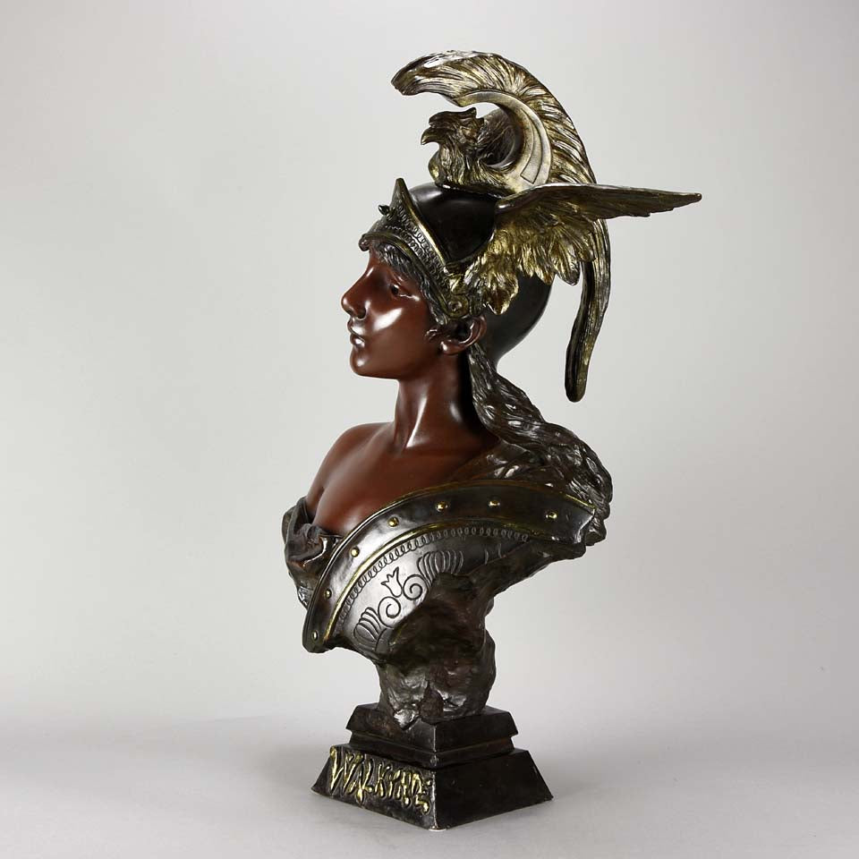 Villanis Walkyrie Art Nouveau Bronze Bust 