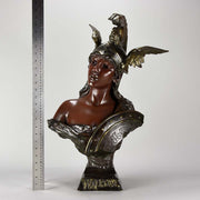 Villanis Walkyrie Art Nouveau Bronze Bust 