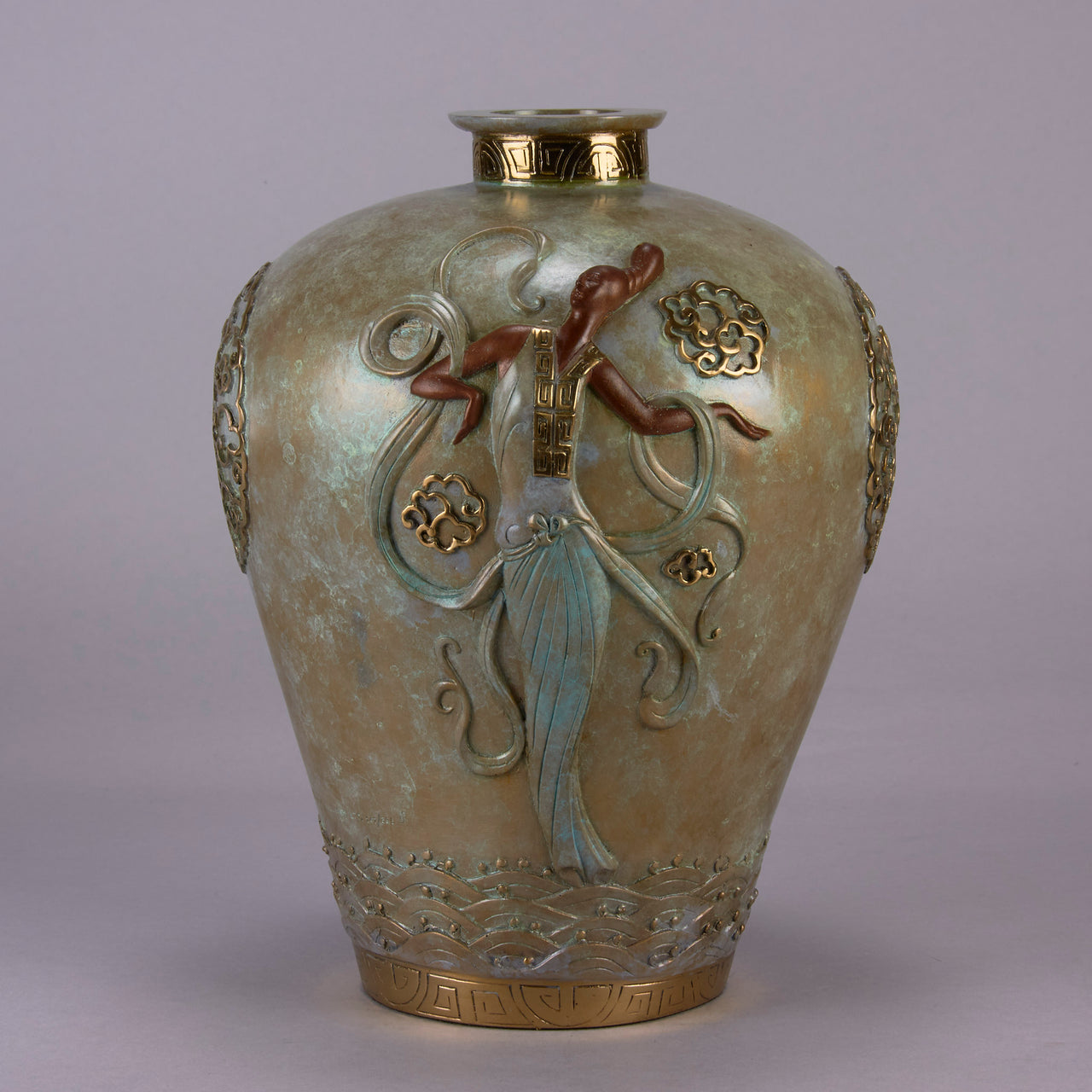Erte Vase - Oriental Mystery Bronze Vase - Hickmet Fine Arts