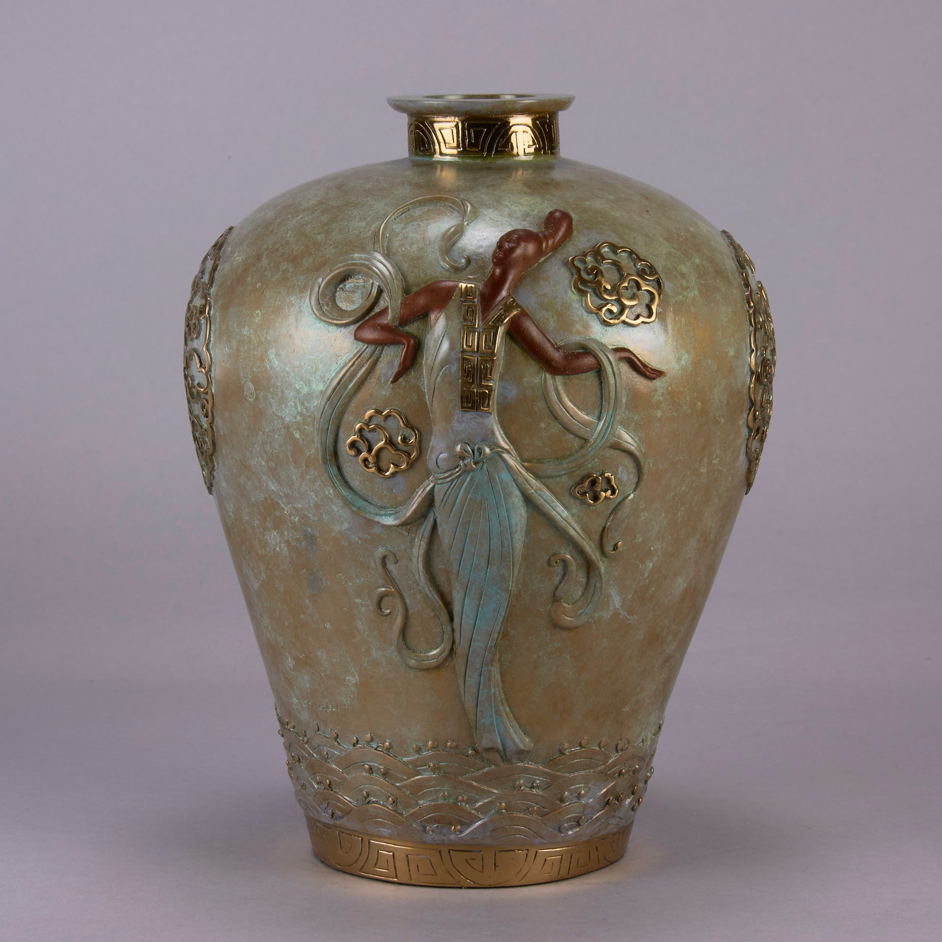 Erte Vase - Oriental Mystery Bronze Vase - Hickmet Fine Arts